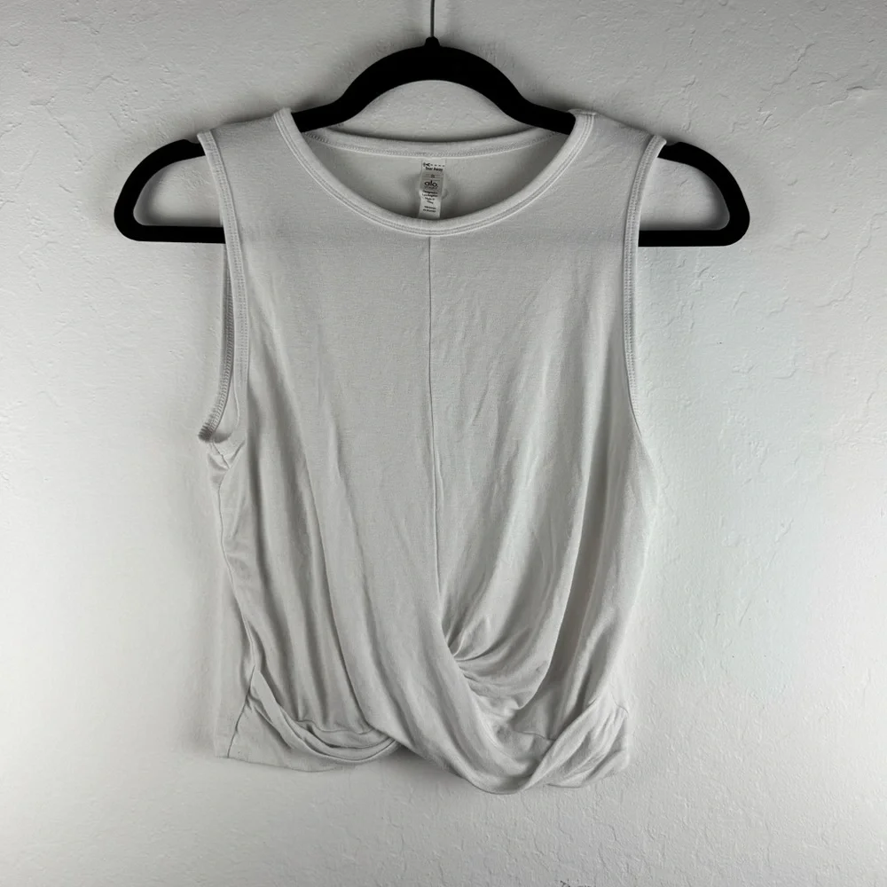 ALO Yoga Cover Tank Size Small $58 White - Picture 5 of 11